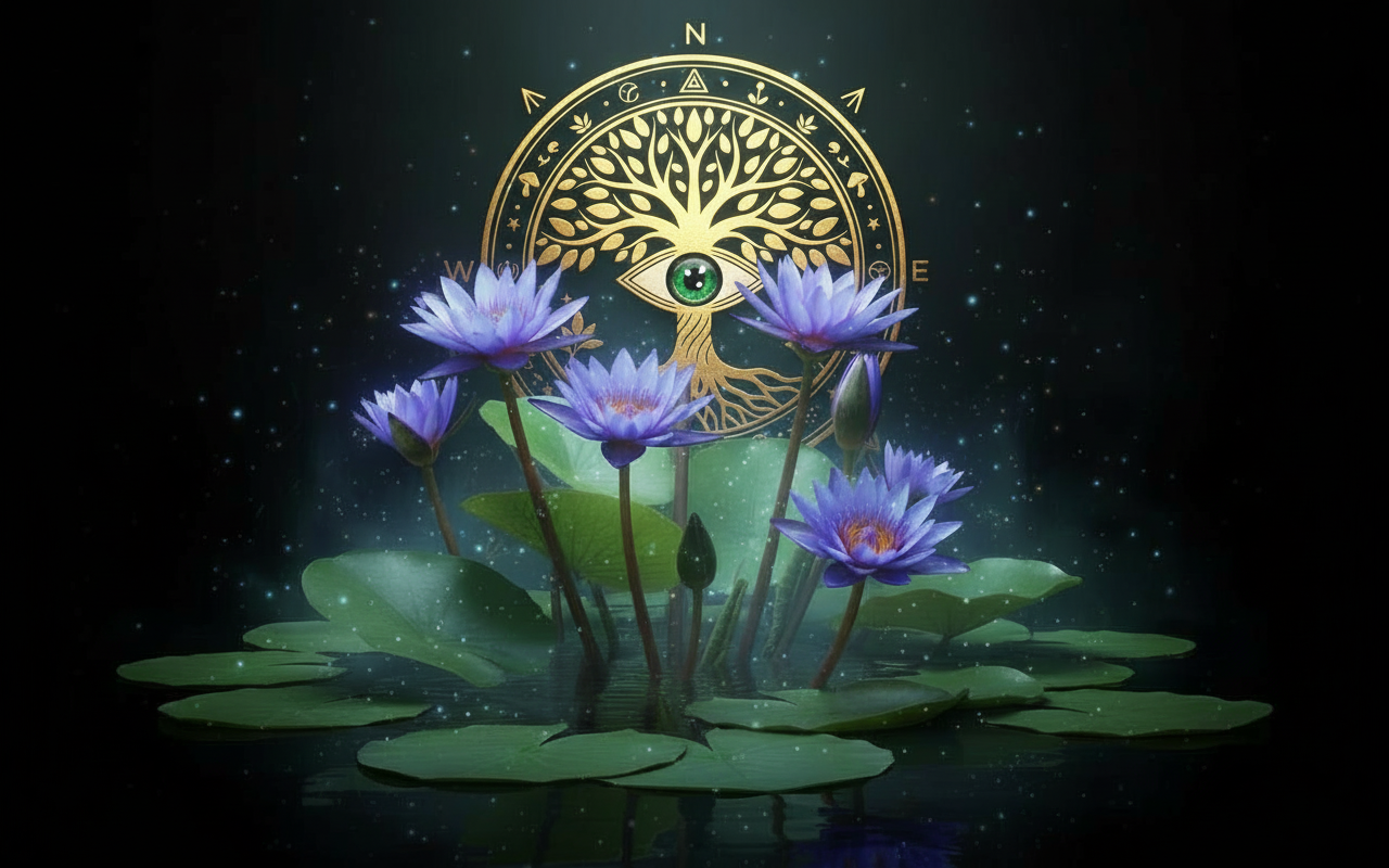 BLUE LOTUS FLOWER ( Nymphaea Caerulea )